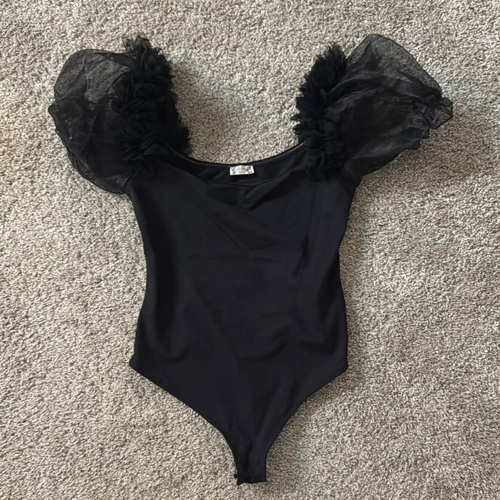 Free People Black Bodysuit